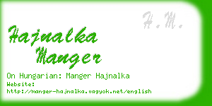 hajnalka manger business card